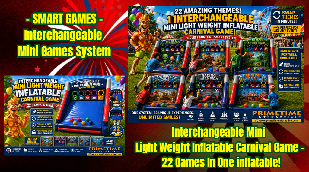 SMART GAMES™ Interchangeable Mini Inflatable Game System - Free shipping in the USA