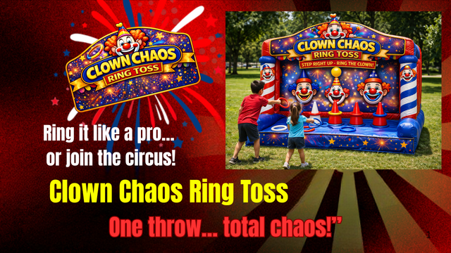 Clown Chaos Ring Toss - Free shipping in the USA